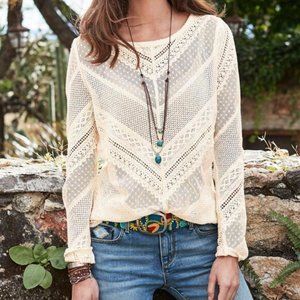 Women's Cream Lace Top